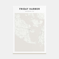 Friday Harbor Map Portrait Poster