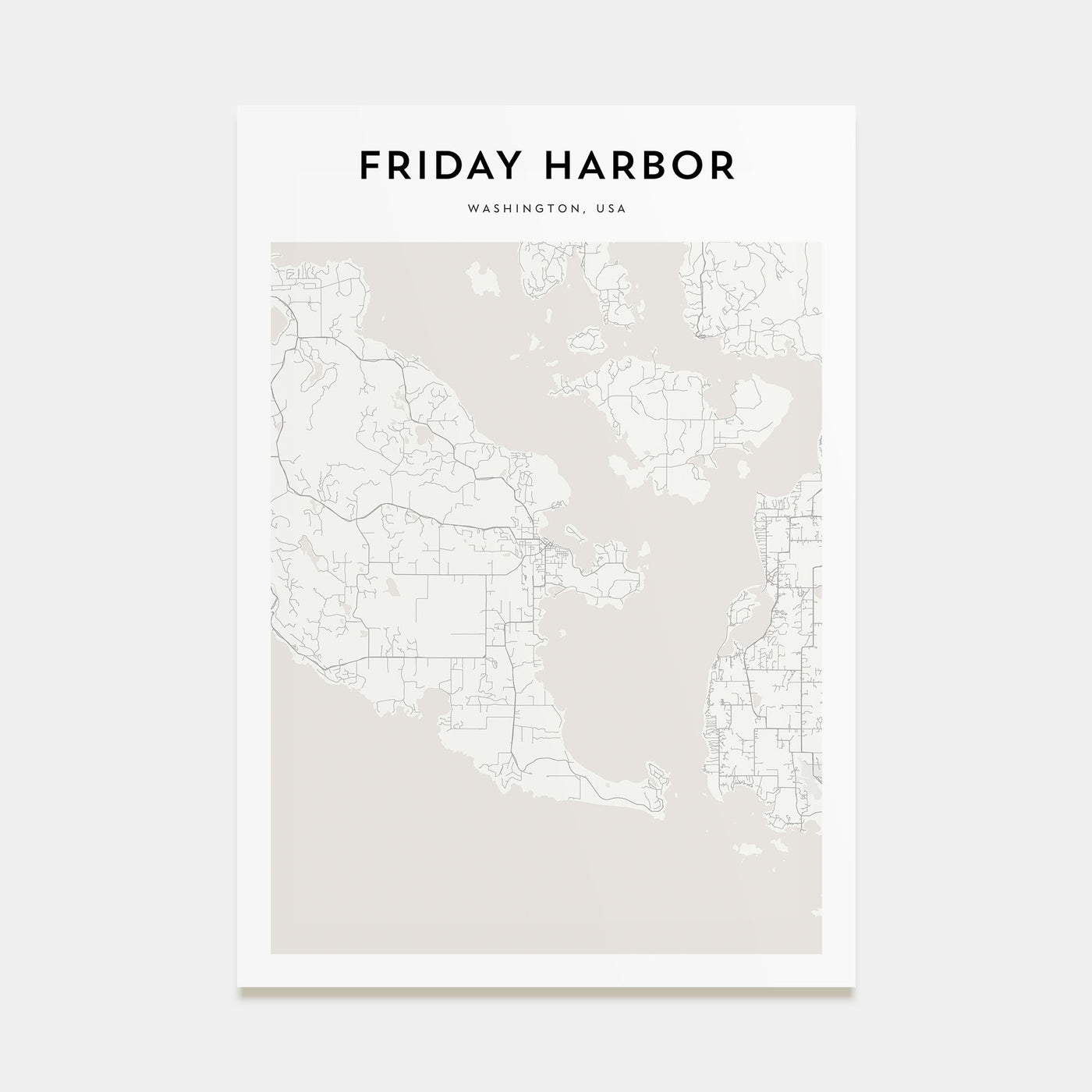 Friday Harbor Map Portrait Poster