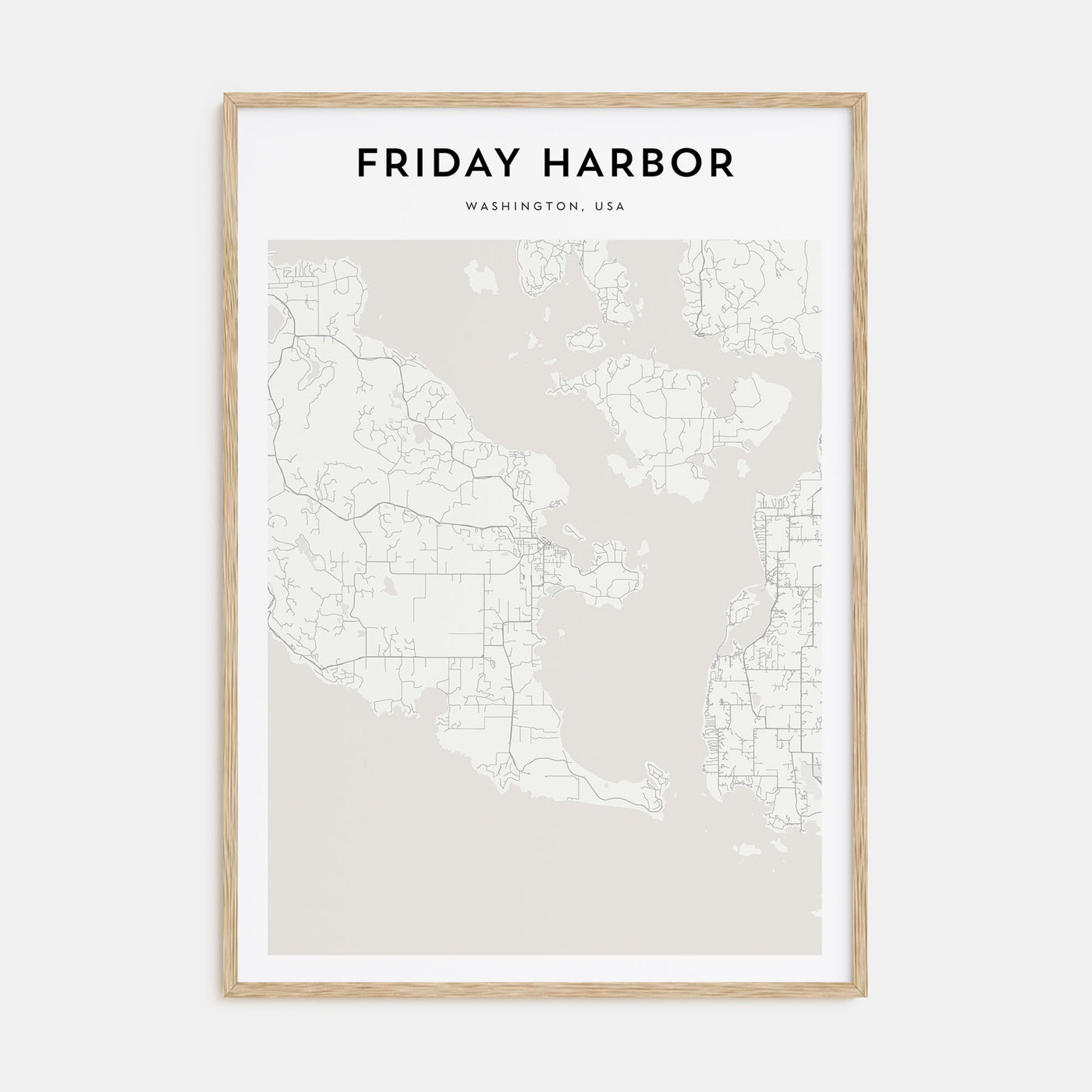 Friday Harbor Map Portrait Poster
