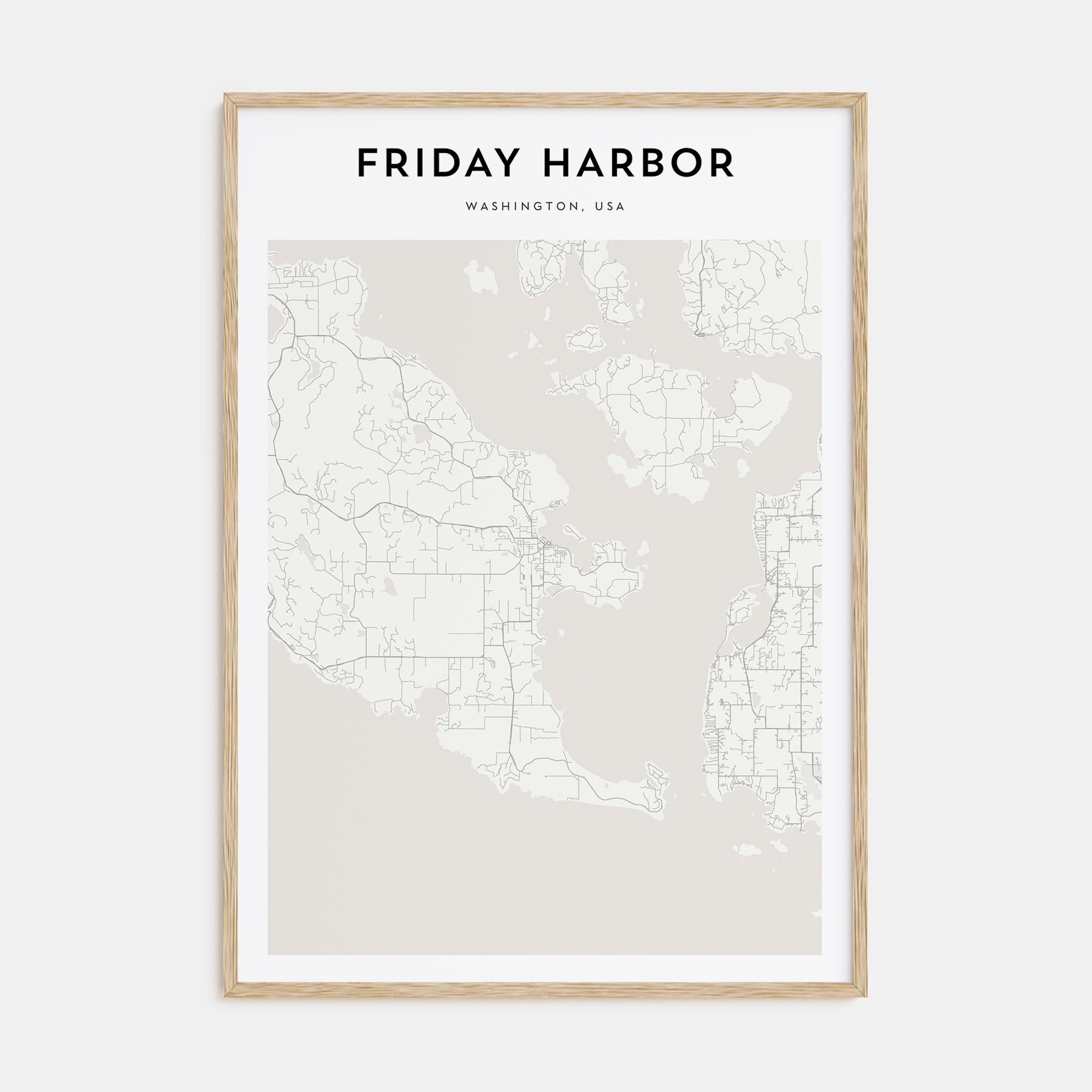 Friday Harbor Map Portrait Poster