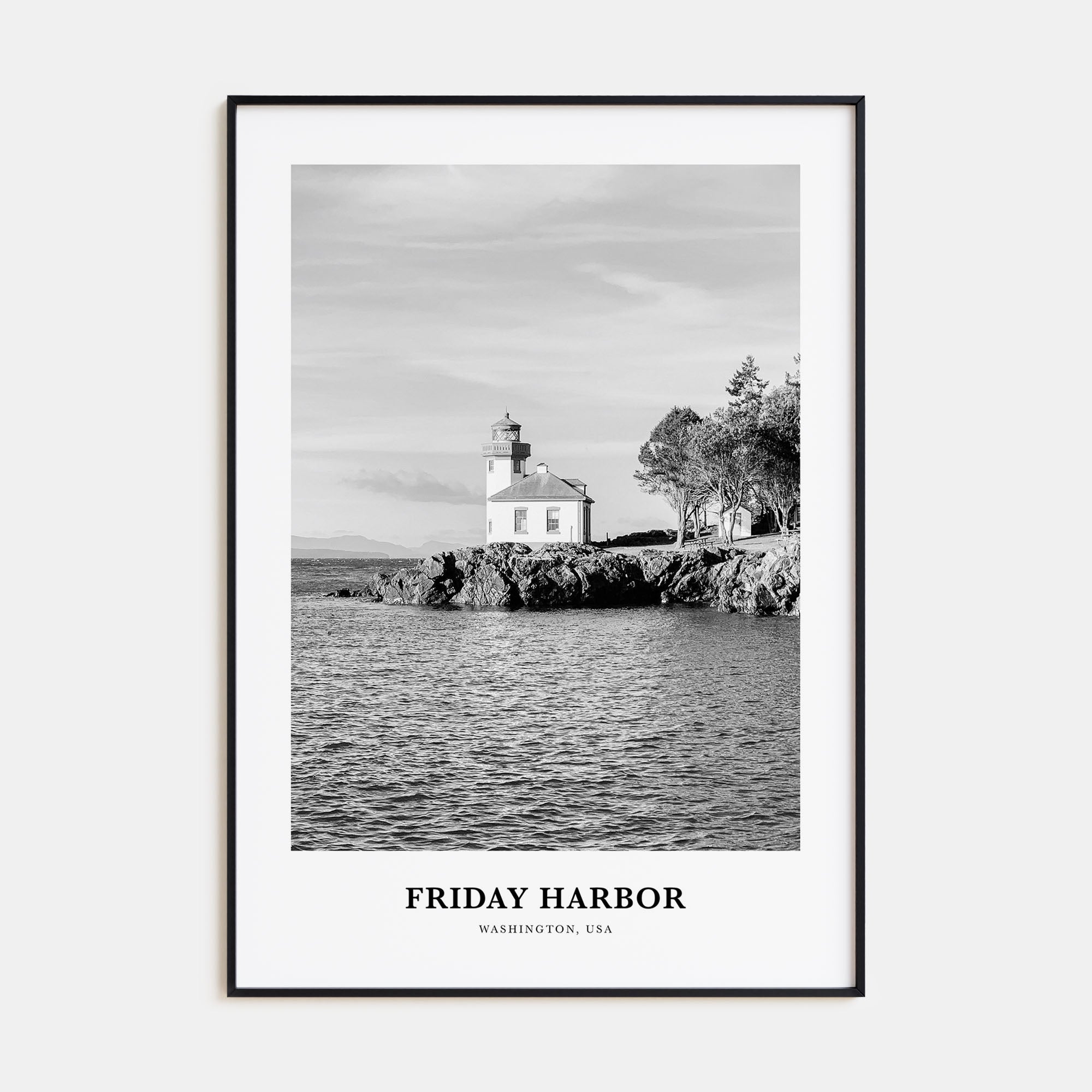 Friday Harbor Portrait B&W Poster