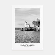 Friday Harbor Portrait B&W Poster