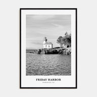 Friday Harbor Portrait B&W Poster