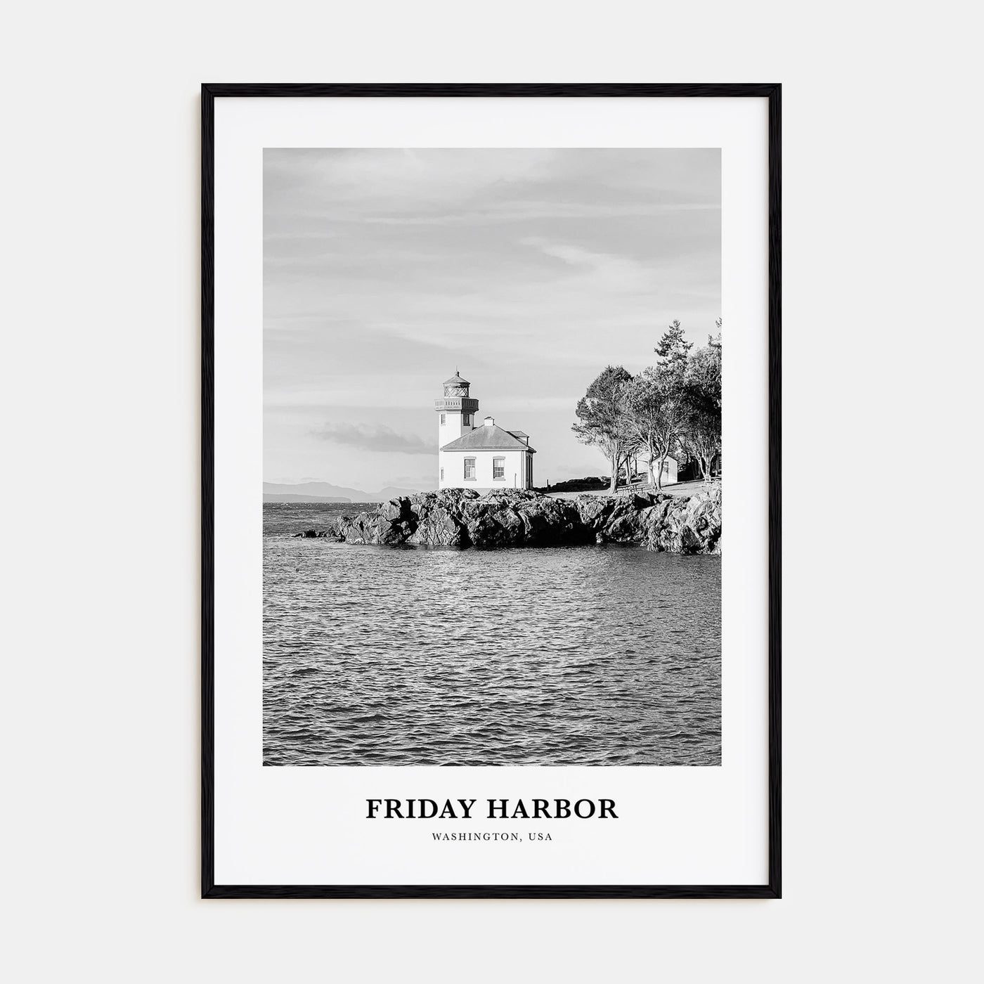 Friday Harbor Portrait B&W Poster
