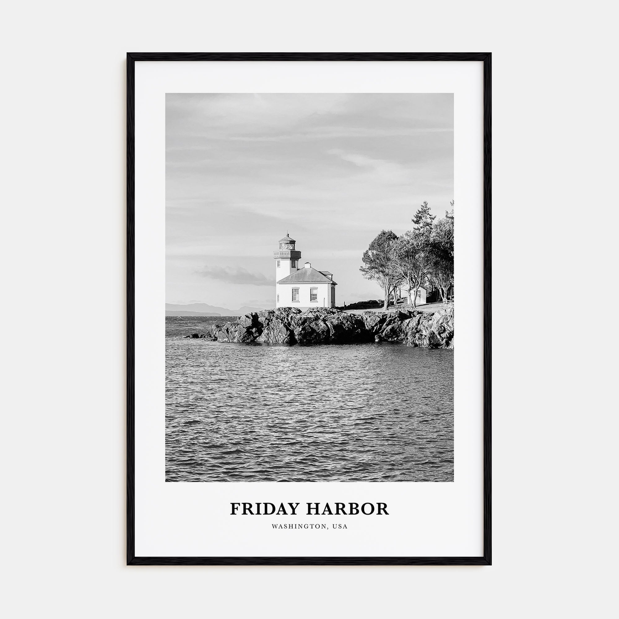 Friday Harbor Portrait B&W Poster