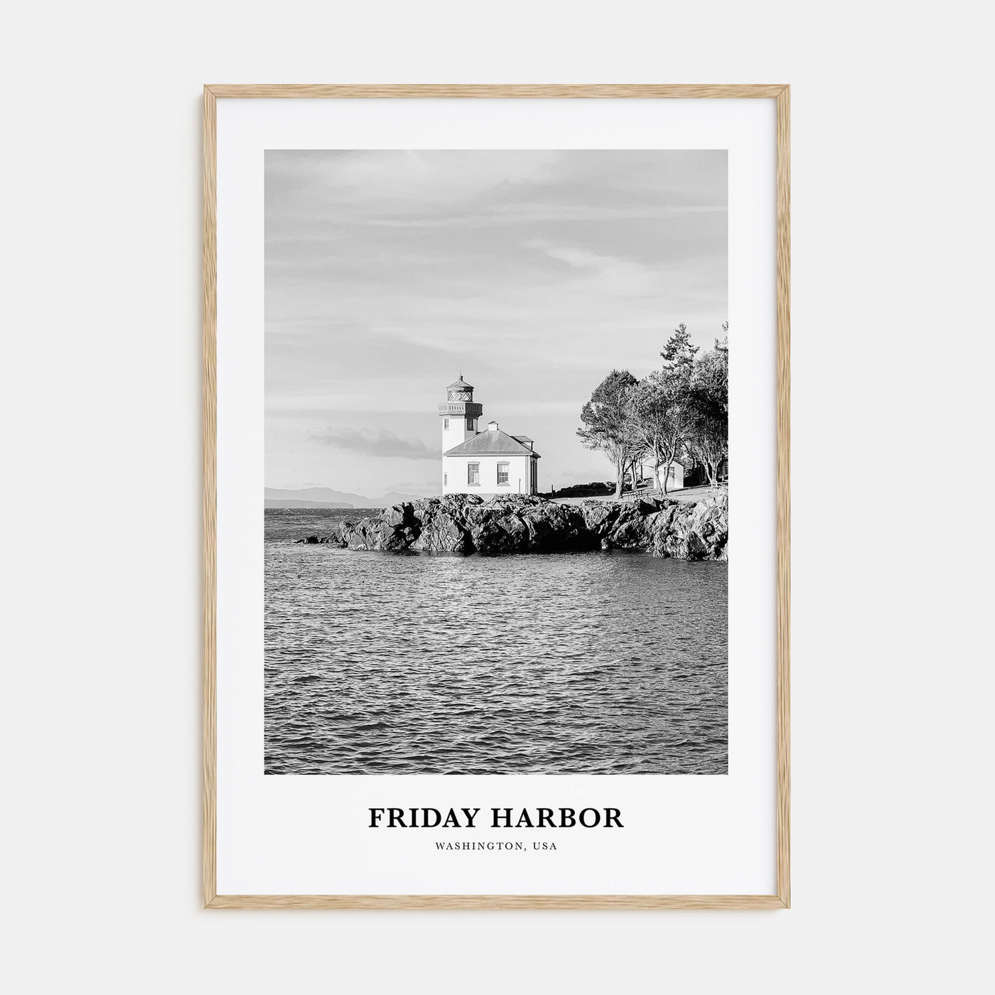 Friday Harbor Portrait B&W Poster