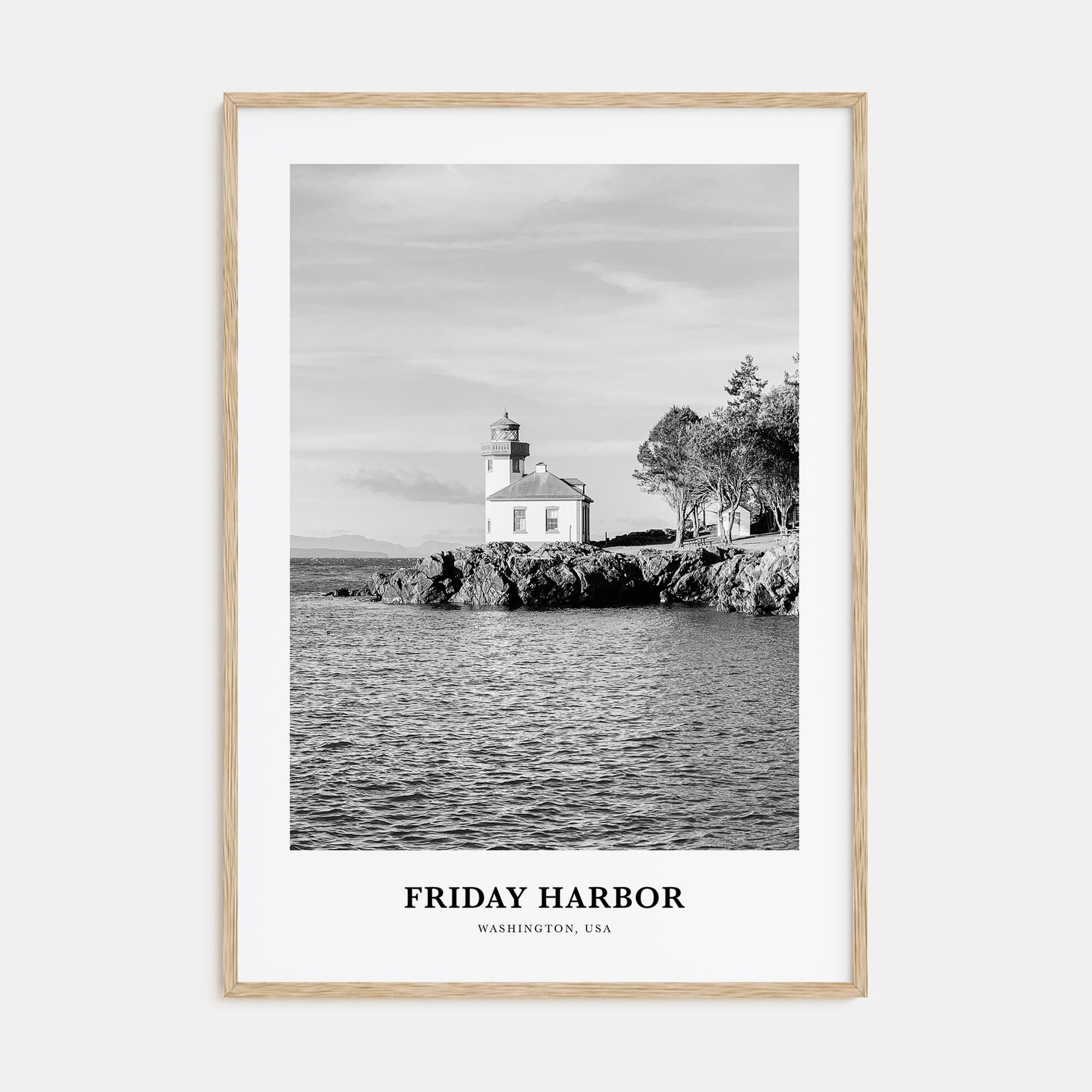 Friday Harbor Portrait B&W Poster