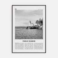 Friday Harbor Travel B&W Poster
