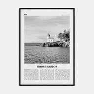 Friday Harbor Travel B&W Poster