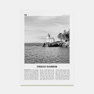 Friday Harbor Travel B&W Poster