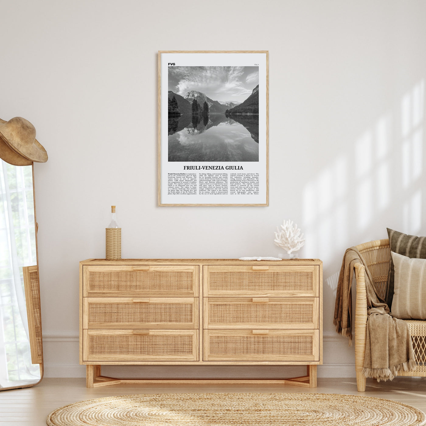 Friuli-Venezia Giulia Travel B&W Poster