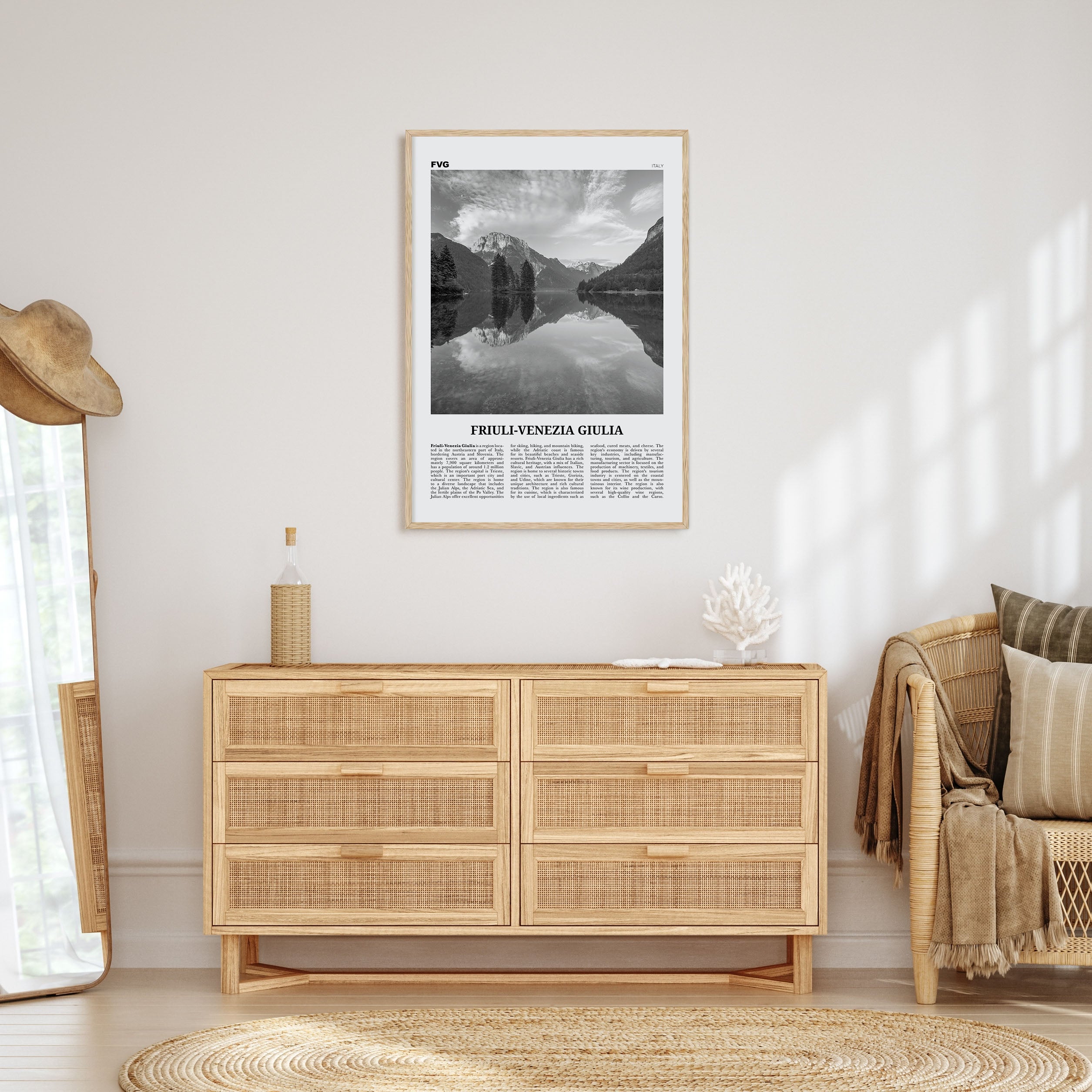 Friuli-Venezia Giulia Travel B&W Poster