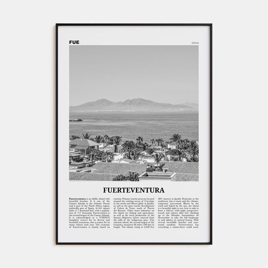 Fuerteventura Travel B&W Poster