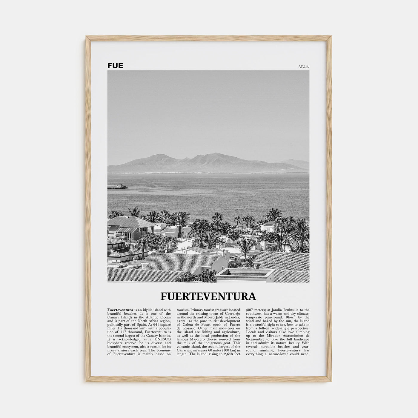 Fuerteventura Travel B&W Poster