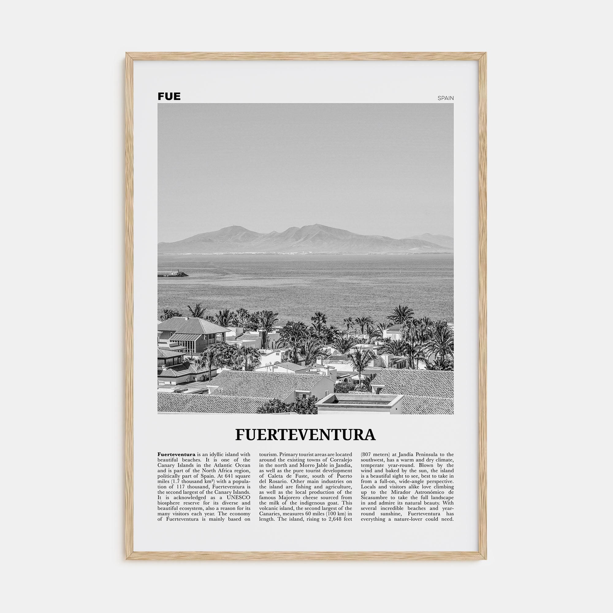 Fuerteventura Travel B&W Poster