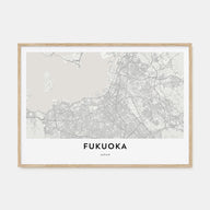 Fukuoka Map Landscape Poster