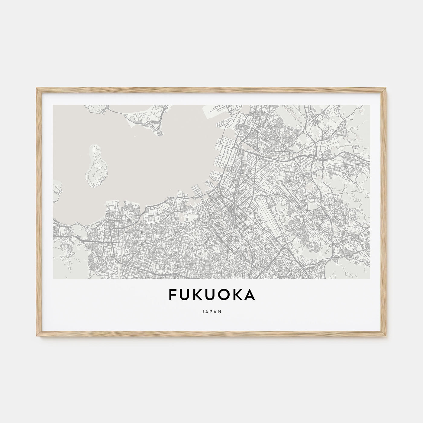 Fukuoka Map Landscape Poster