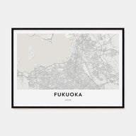Fukuoka Map Landscape Poster