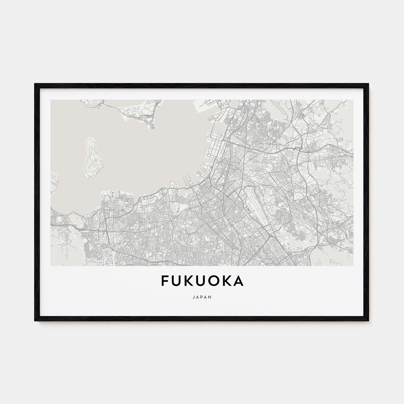 Fukuoka Map Landscape Poster