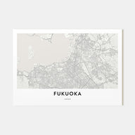 Fukuoka Map Landscape Poster
