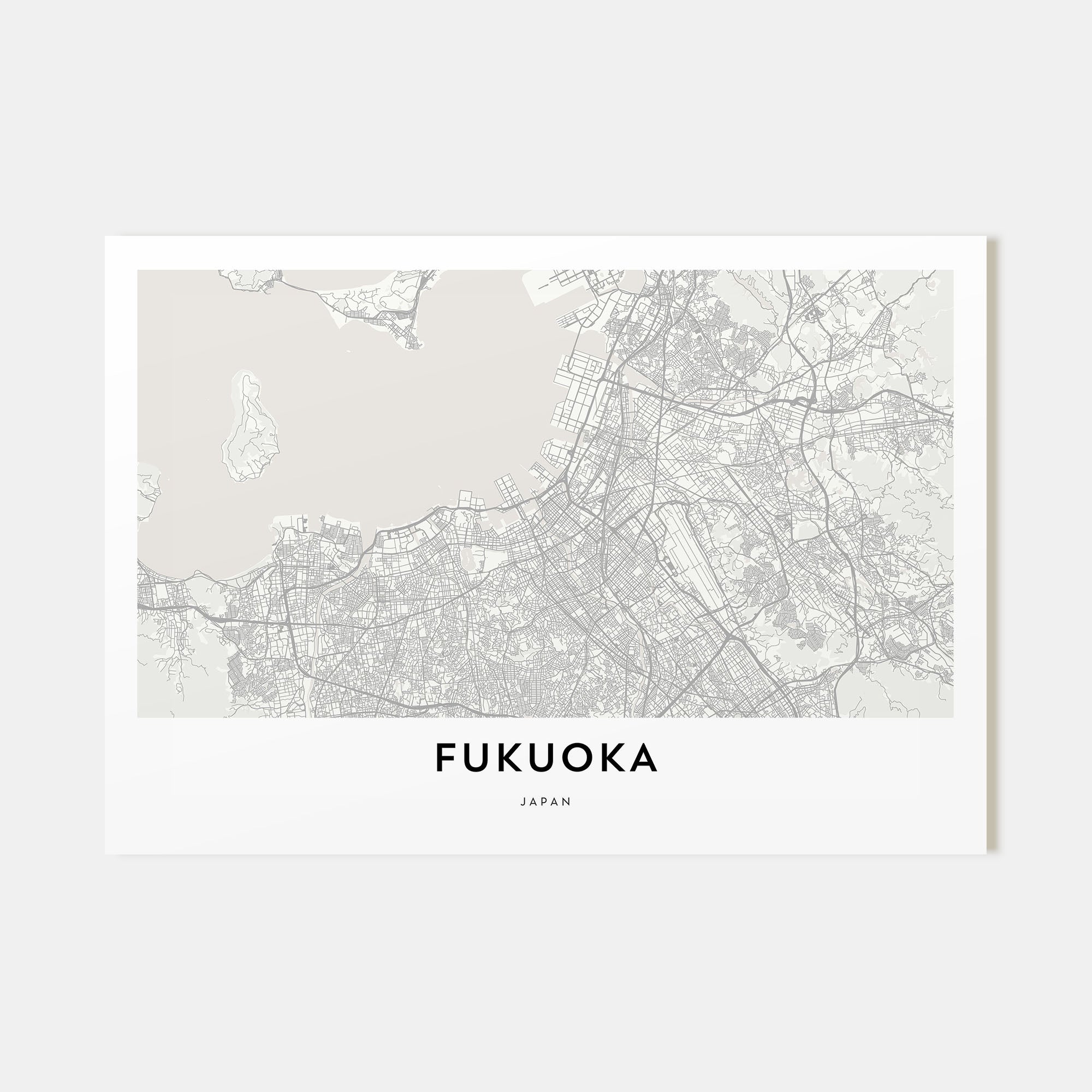 Fukuoka Map Landscape Poster