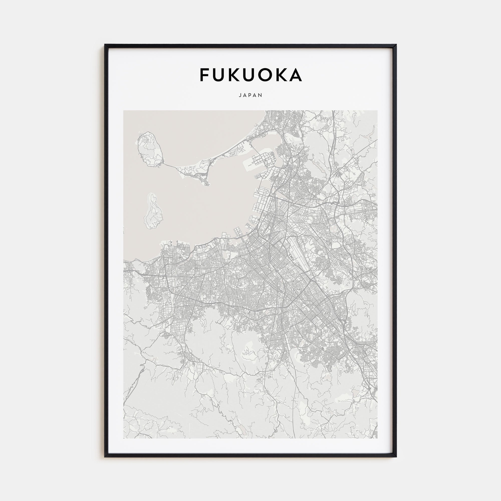 Fukuoka Map Portrait Poster