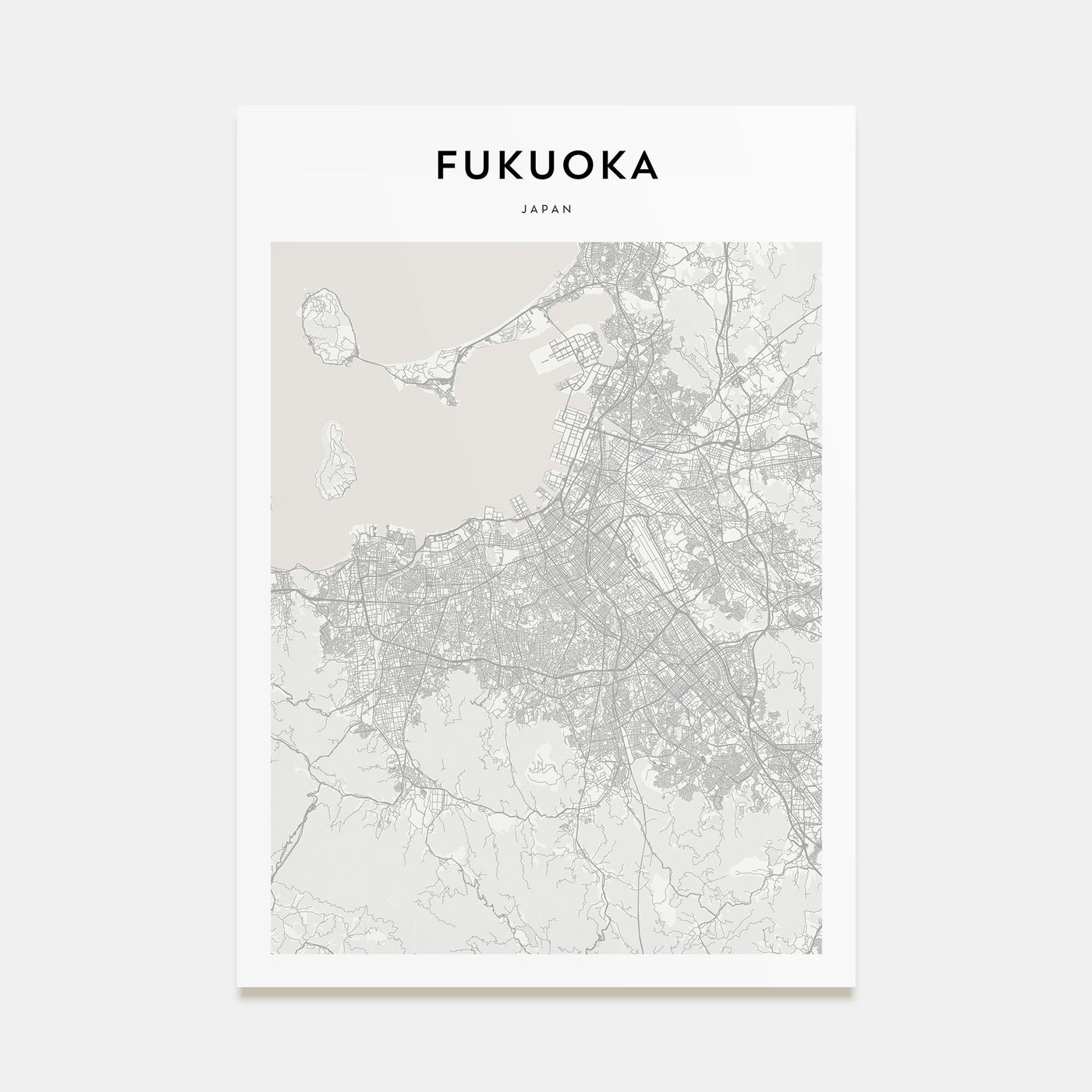 Fukuoka Map Portrait Poster