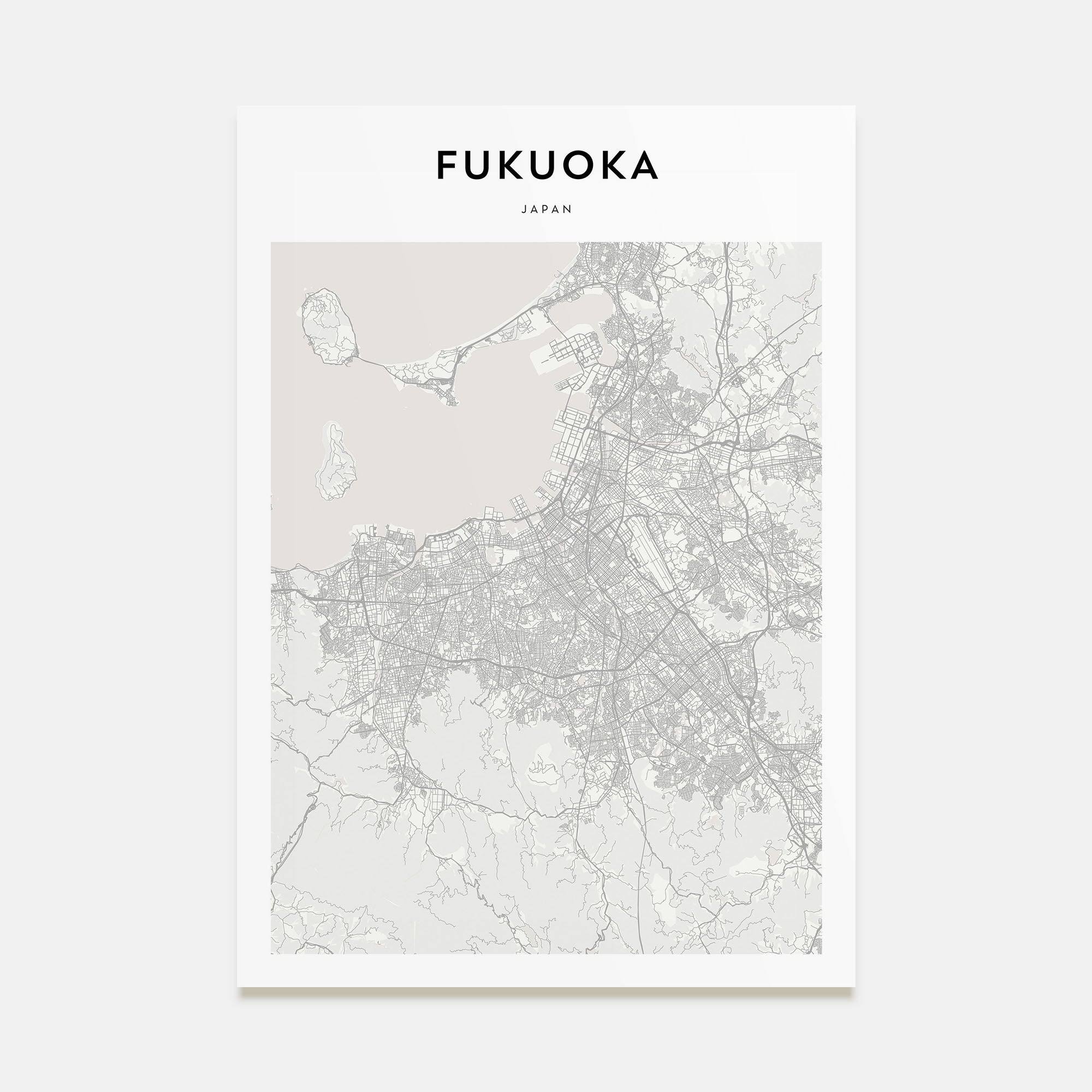 Fukuoka Map Portrait Poster