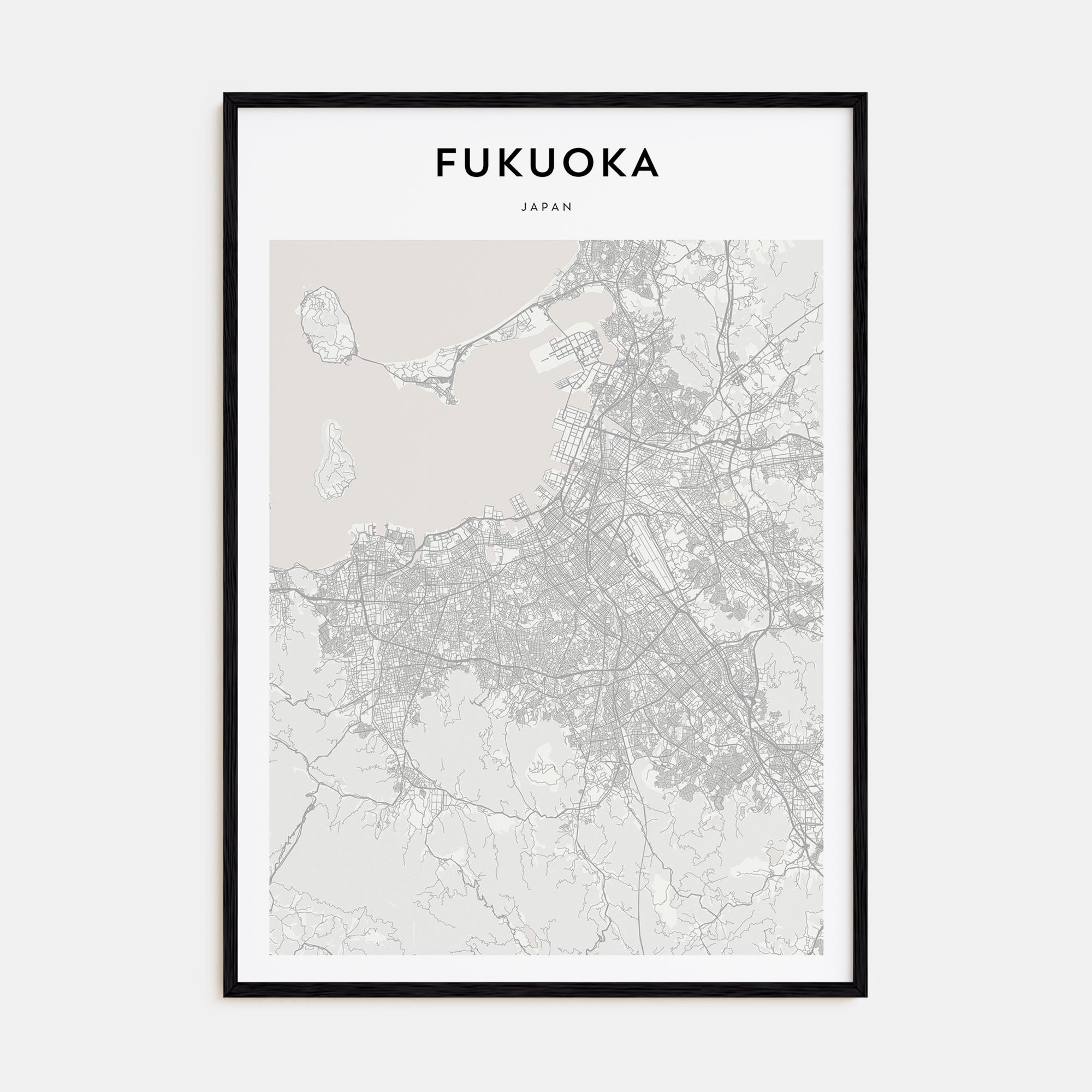 Fukuoka Map Portrait Poster