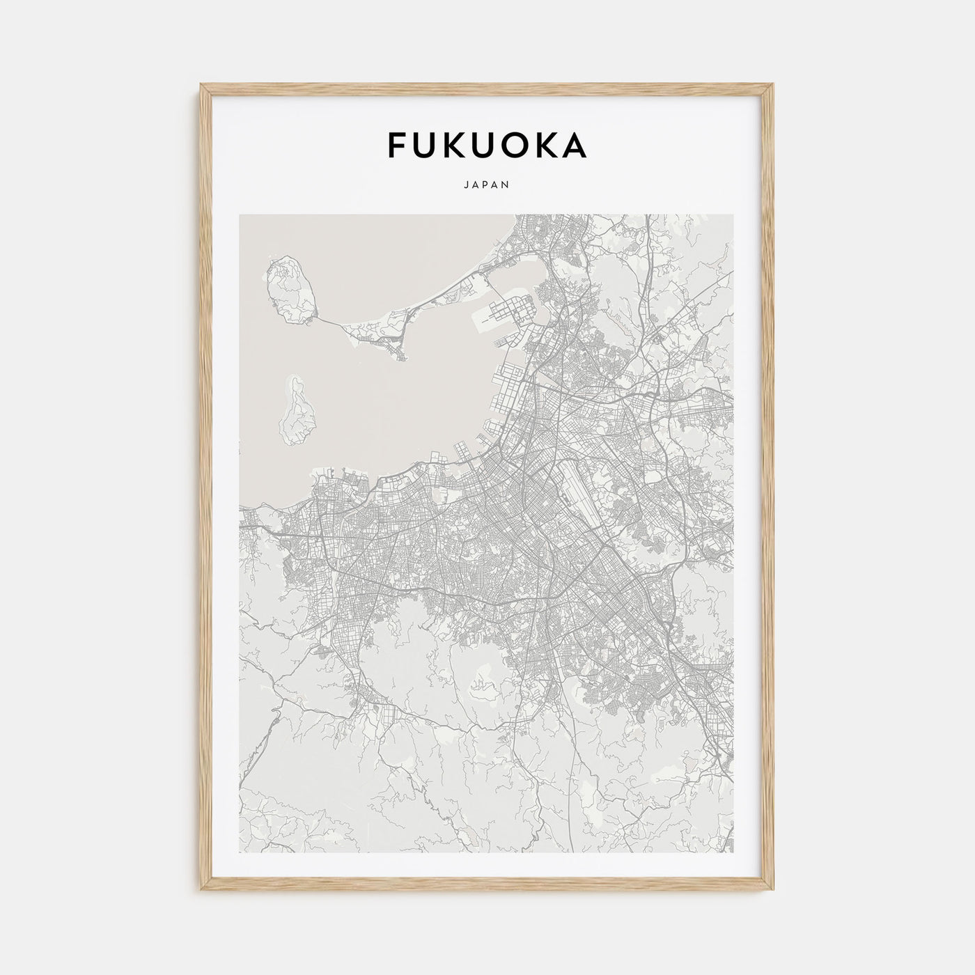 Fukuoka Map Portrait Poster