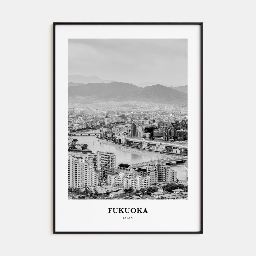 Fukuoka Portrait B&W Poster