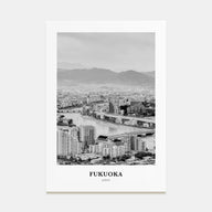 Fukuoka Portrait B&W Poster