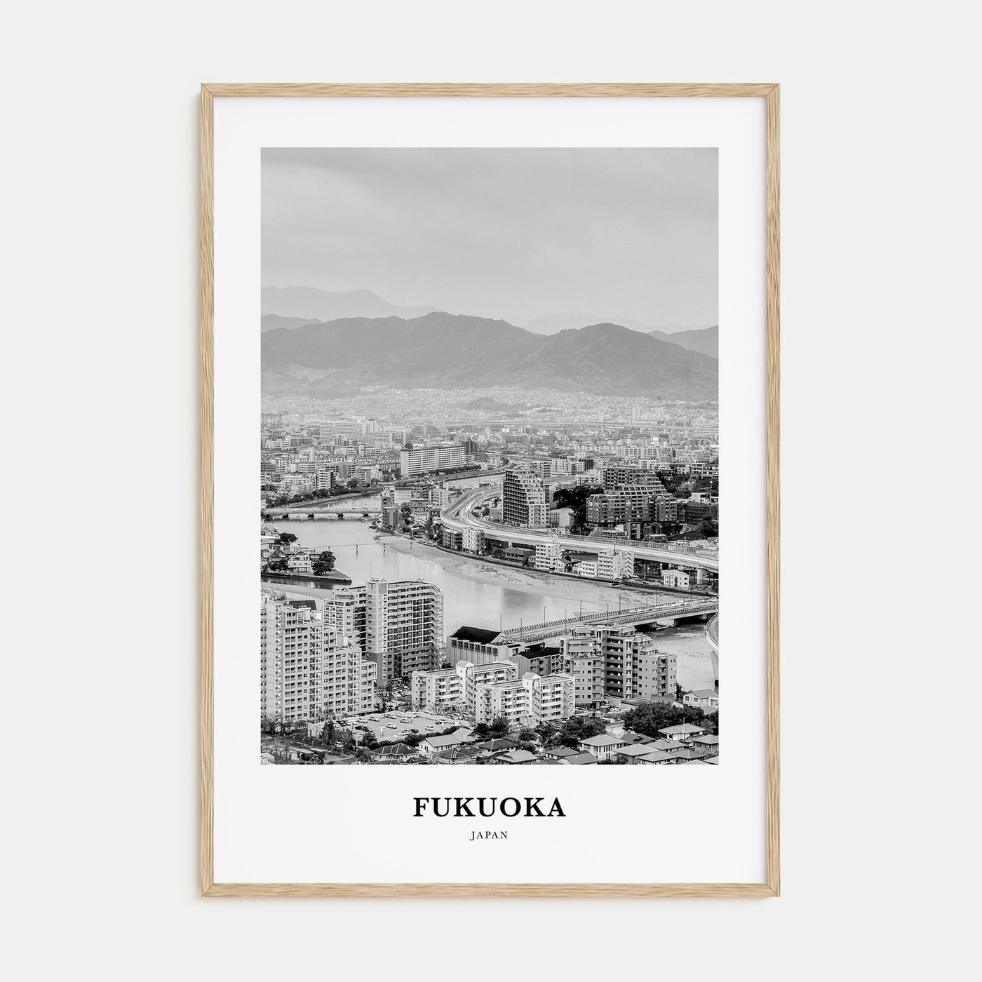 Fukuoka Portrait B&W Poster