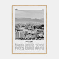Fukuoka Travel B&W Poster