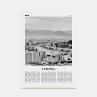 Fukuoka Travel B&W Poster