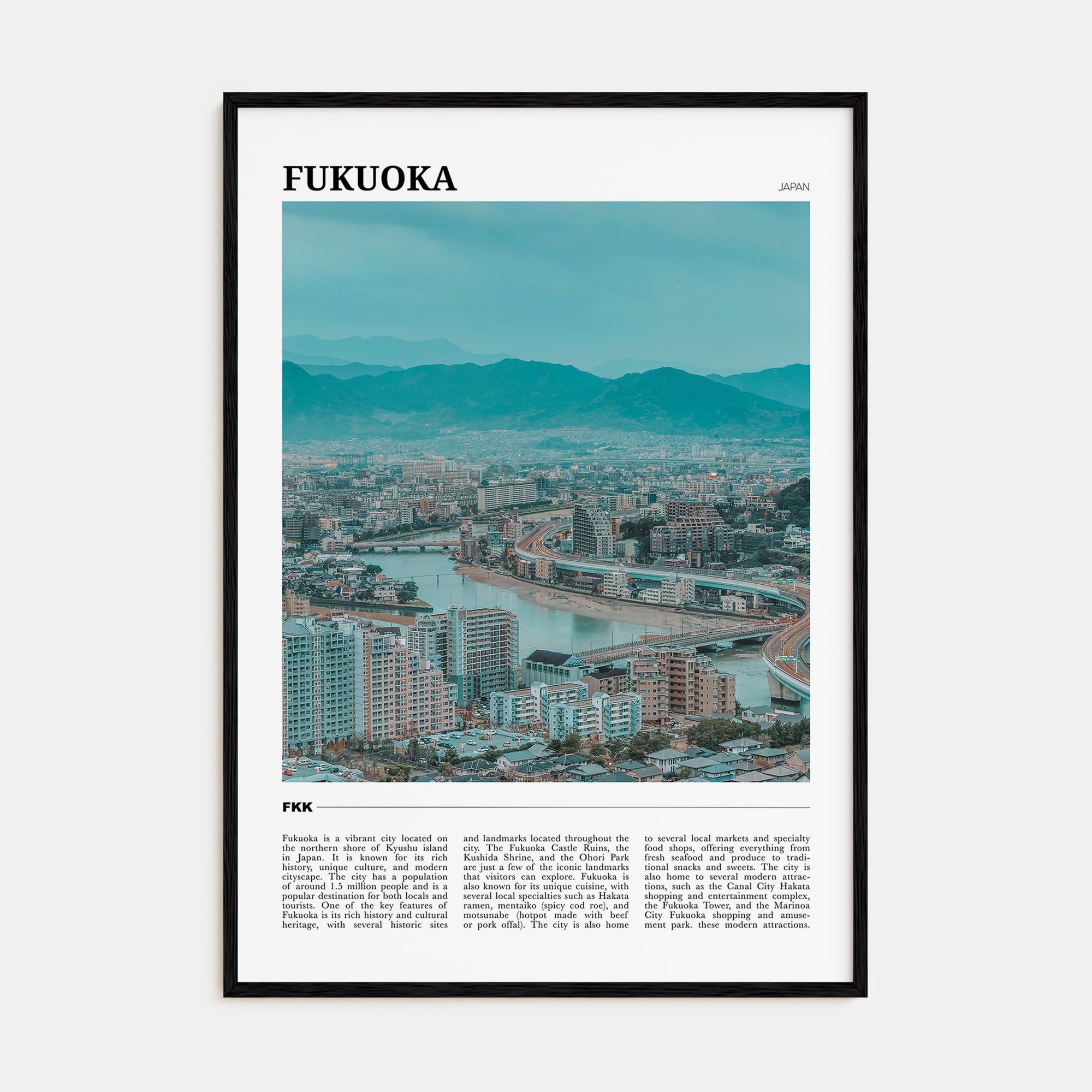 Fukuoka Travel Color Poster