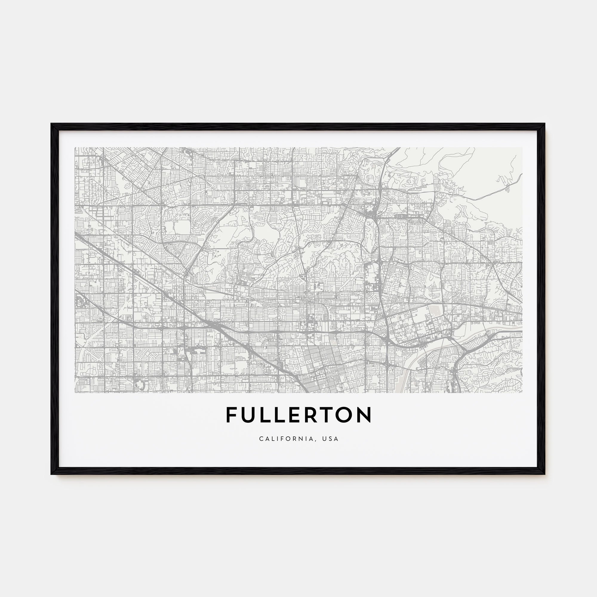 Fullerton Map Landscape Poster