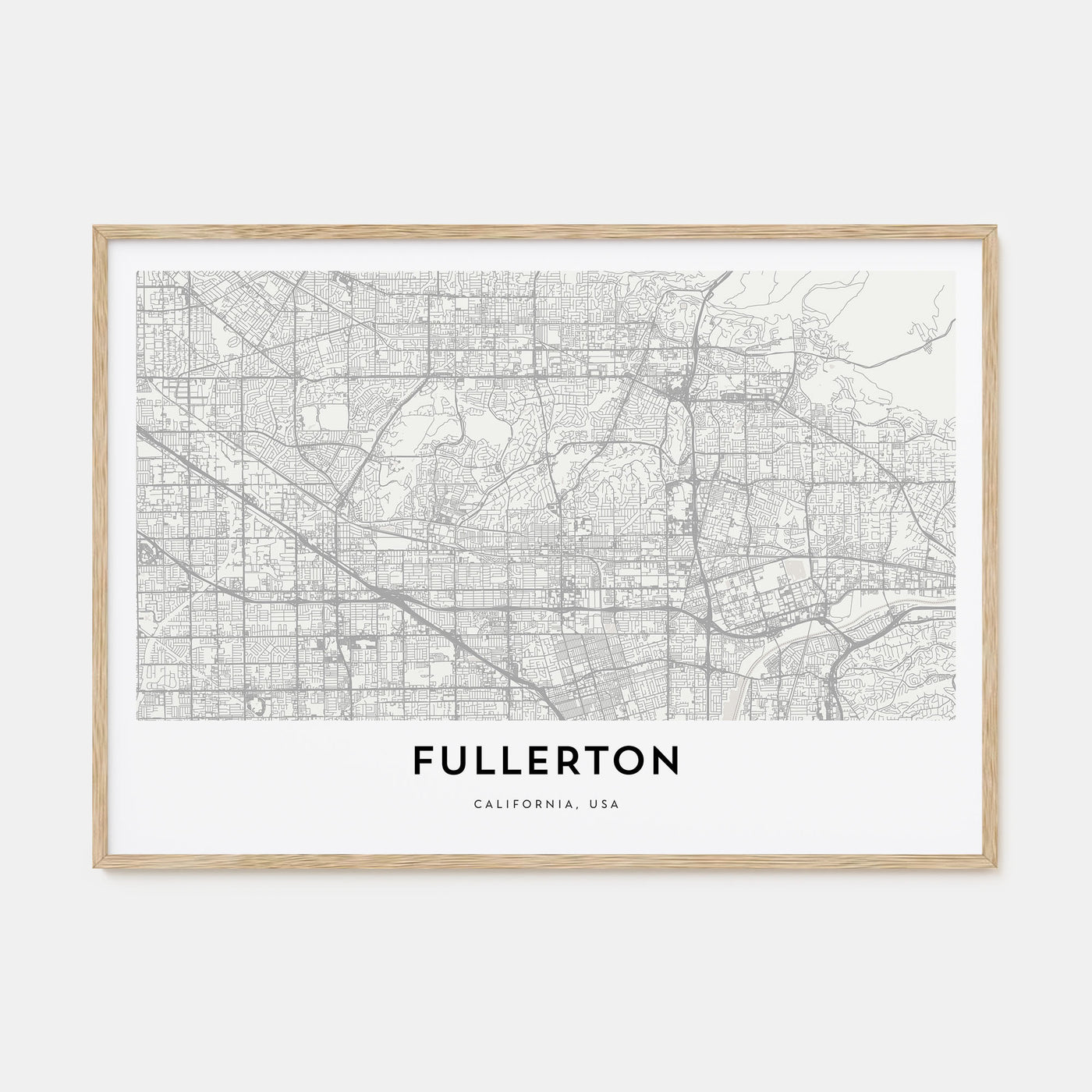 Fullerton Map Landscape Poster