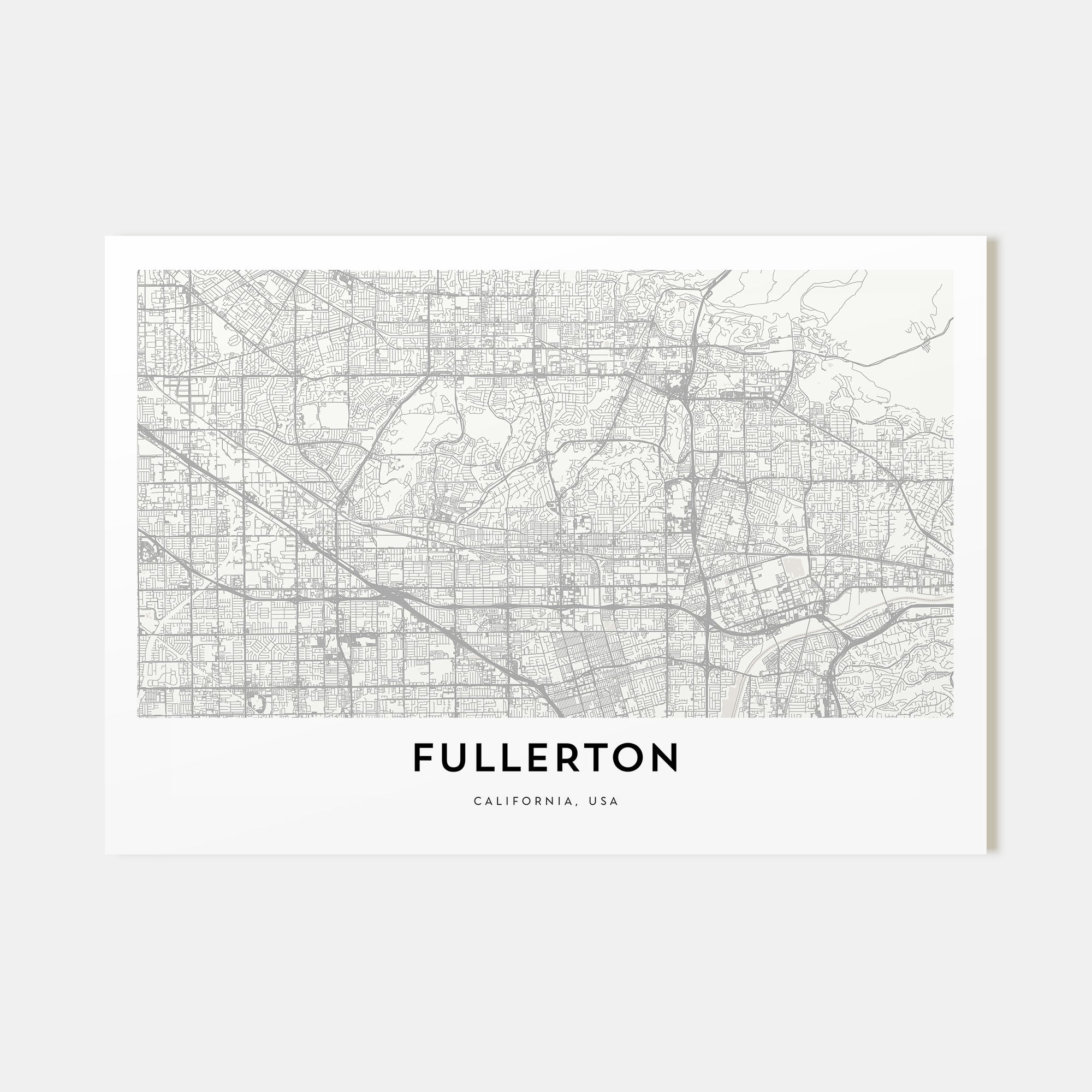 Fullerton Map Landscape Poster