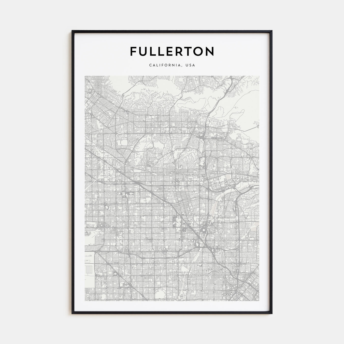 Fullerton Map Portrait Poster