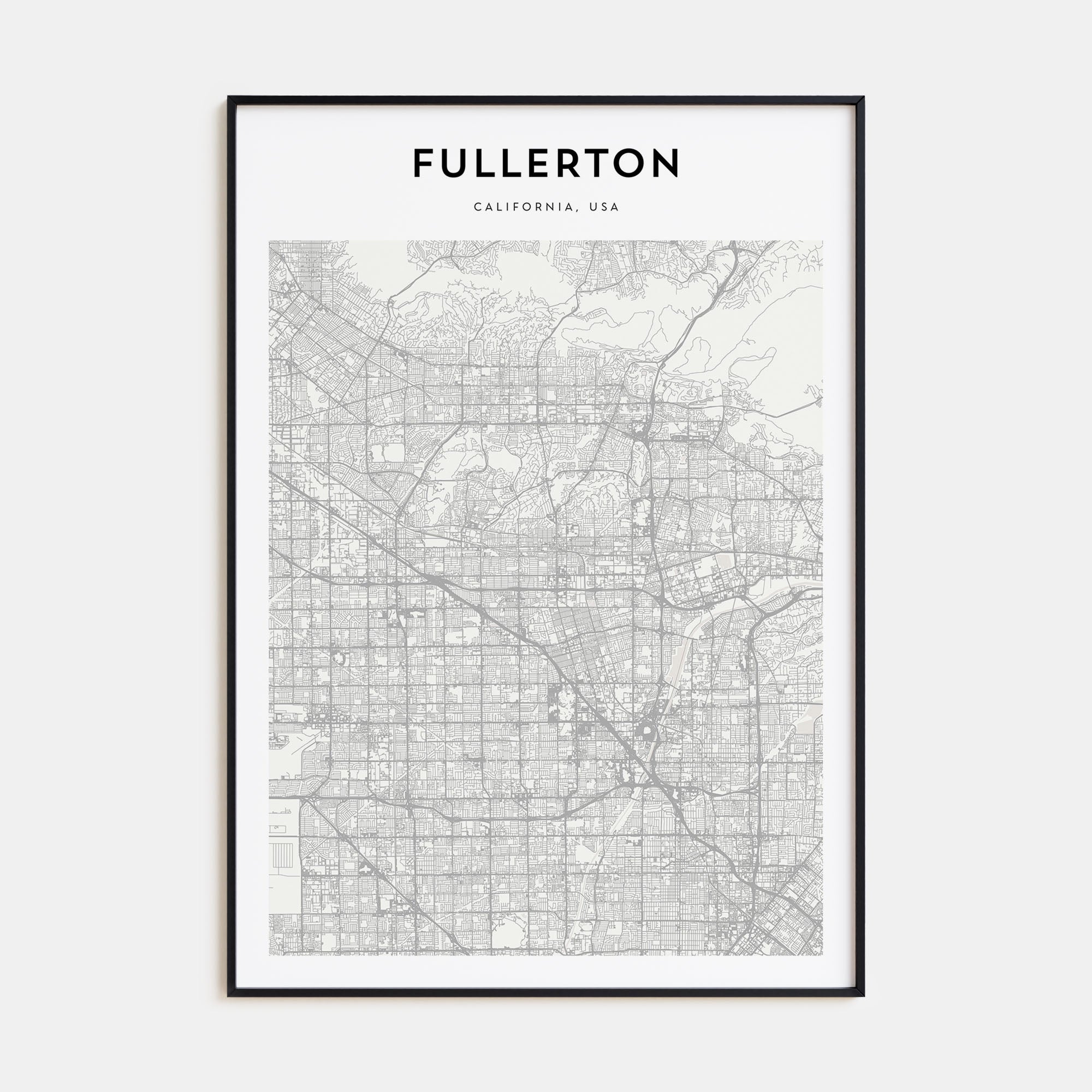 Fullerton Map Portrait Poster
