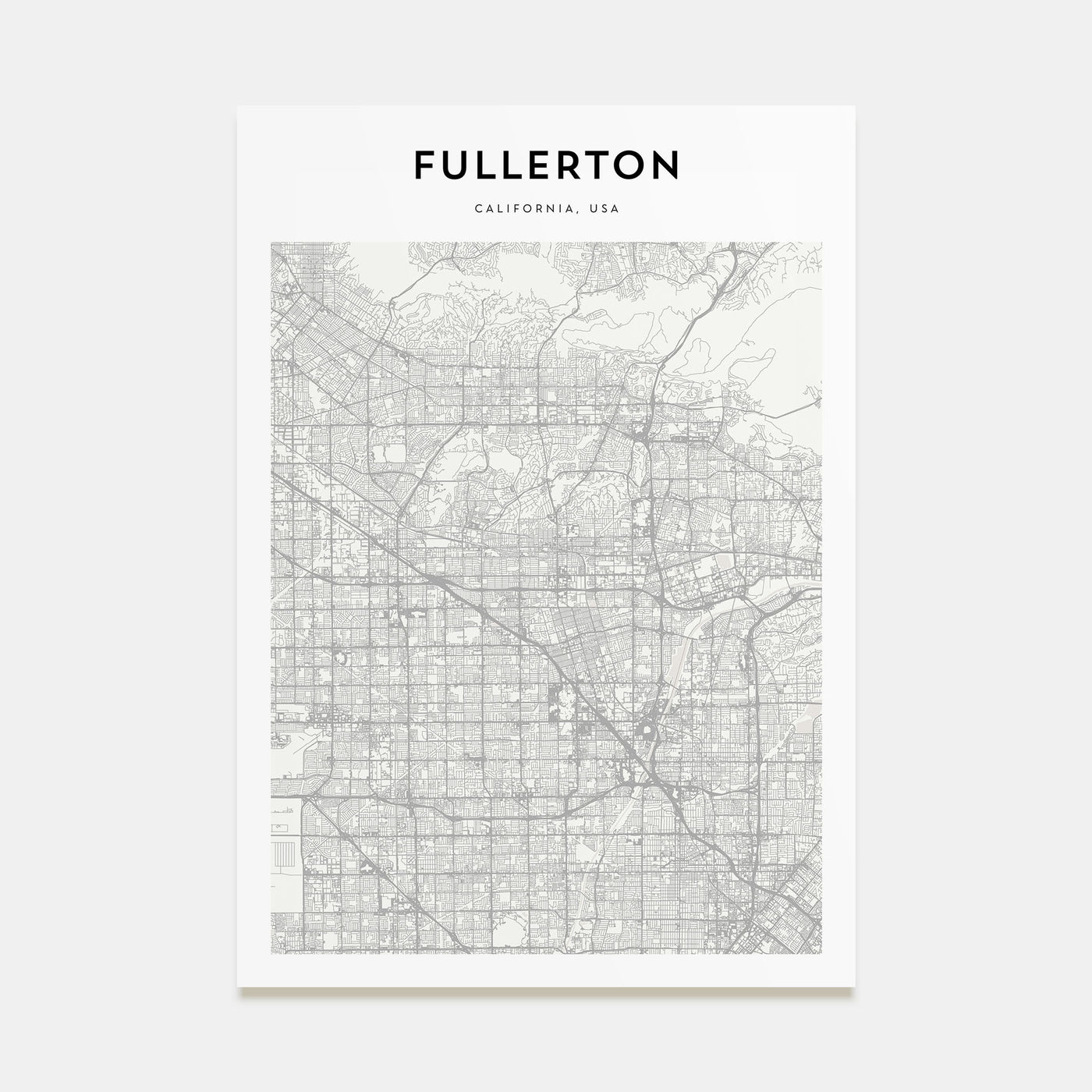 Fullerton Map Portrait Poster