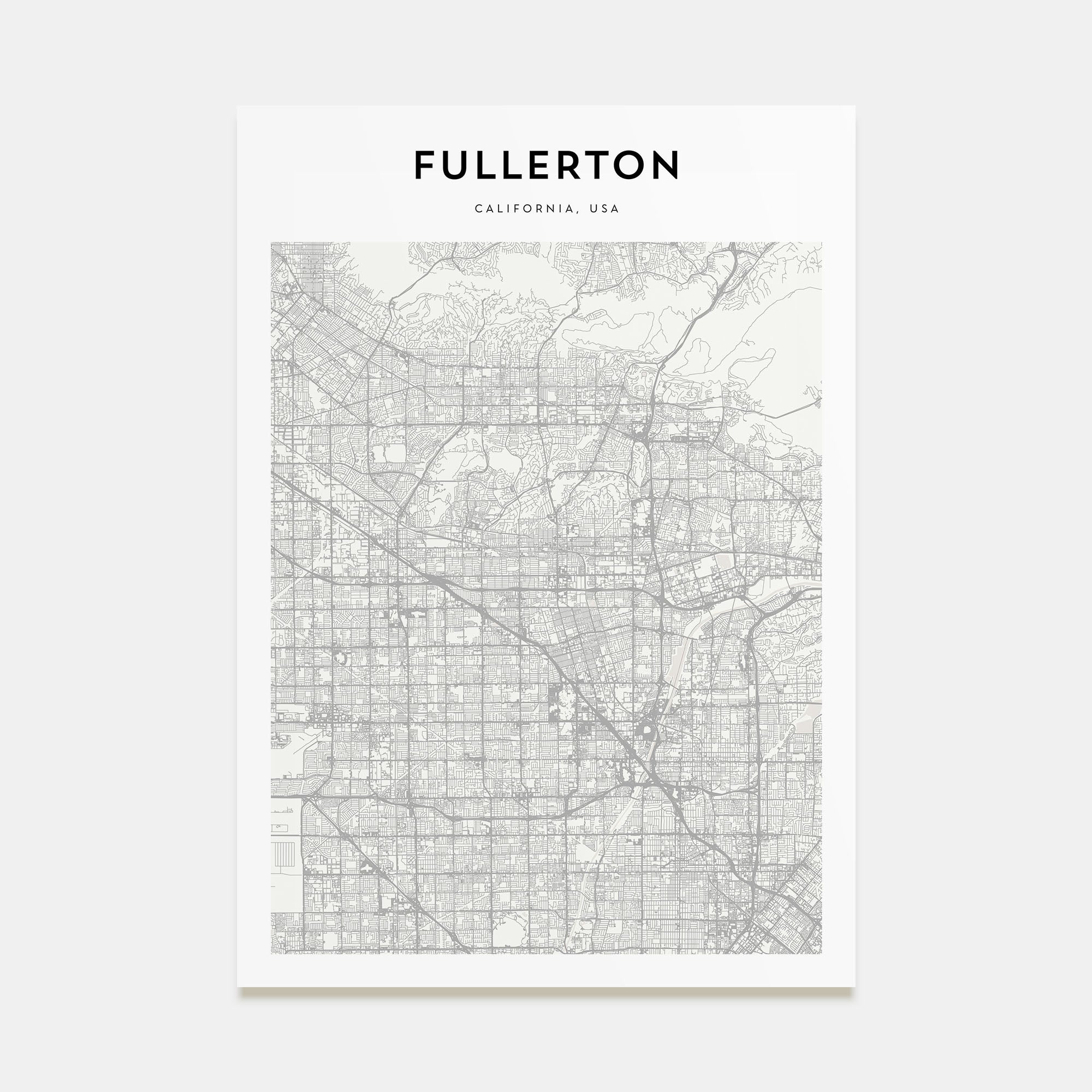 Fullerton Map Portrait Poster