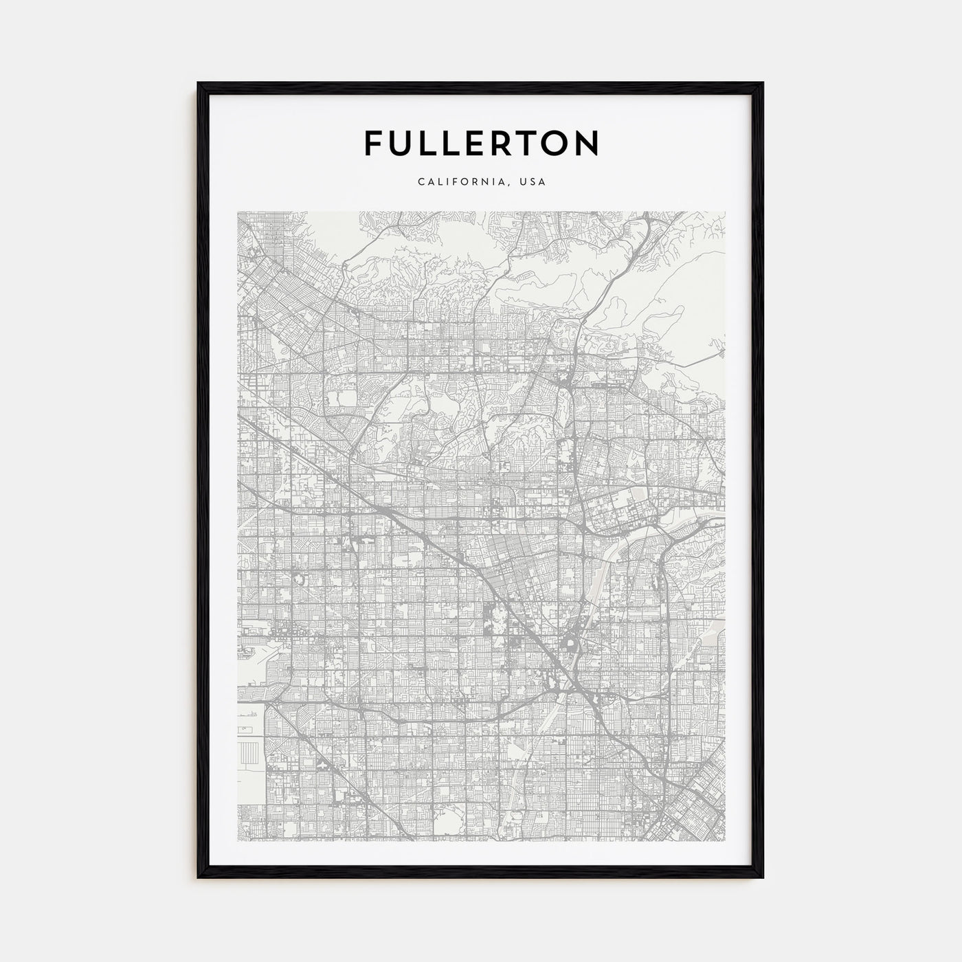 Fullerton Map Portrait Poster