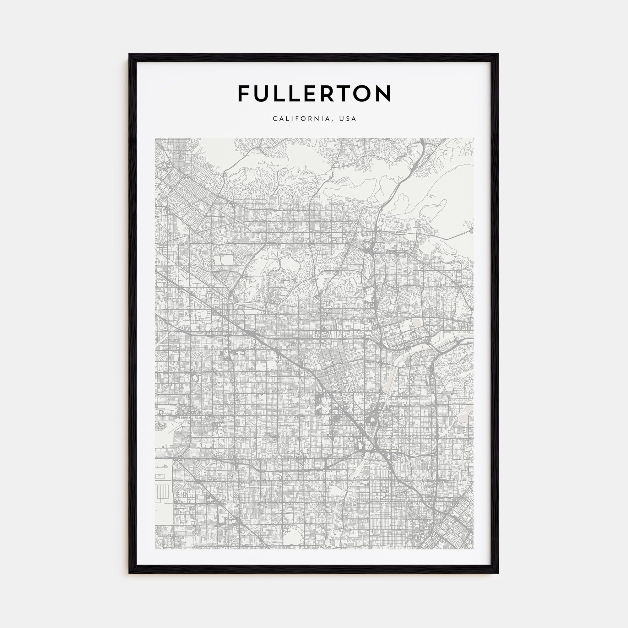 Fullerton Map Portrait Poster