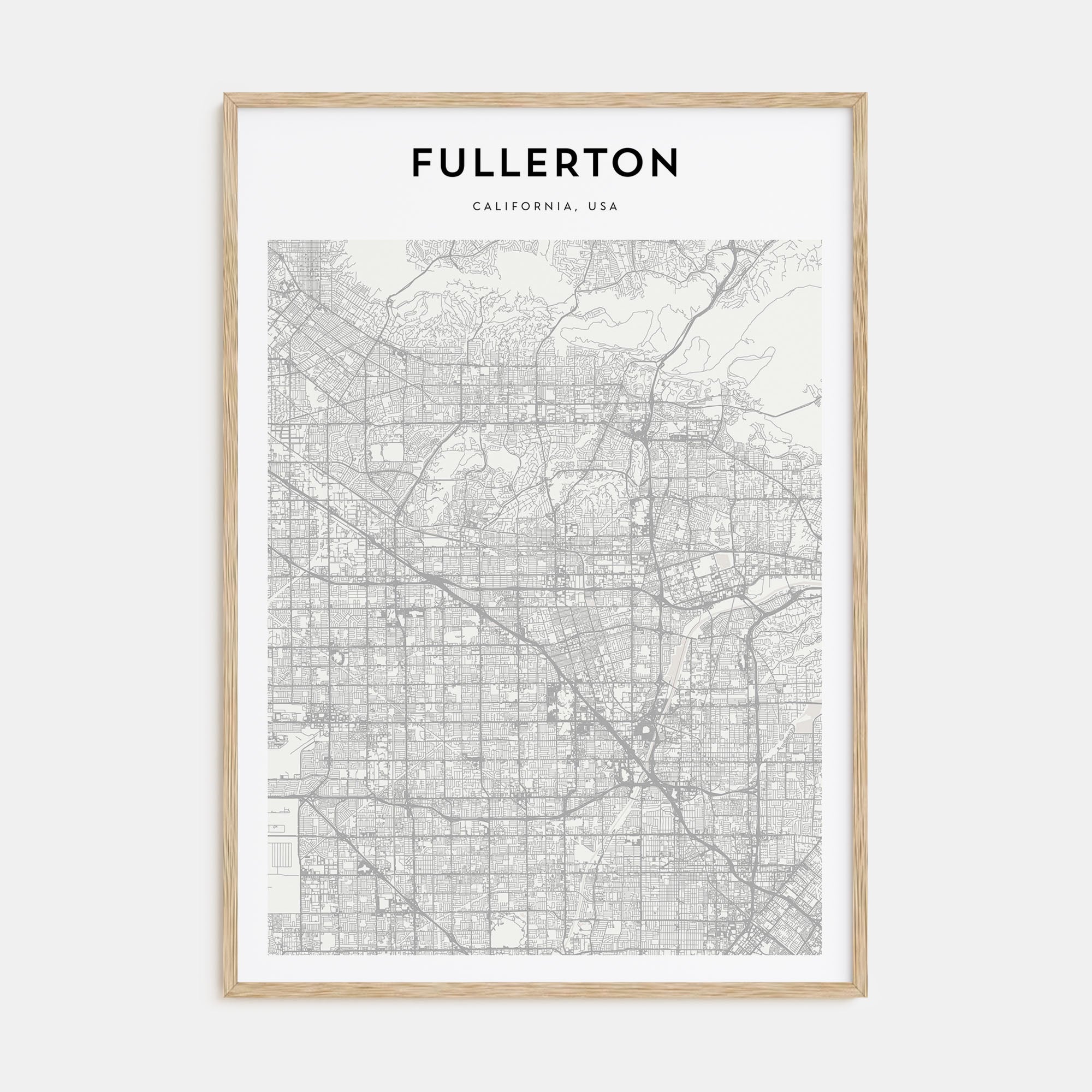 Fullerton Map Portrait Poster
