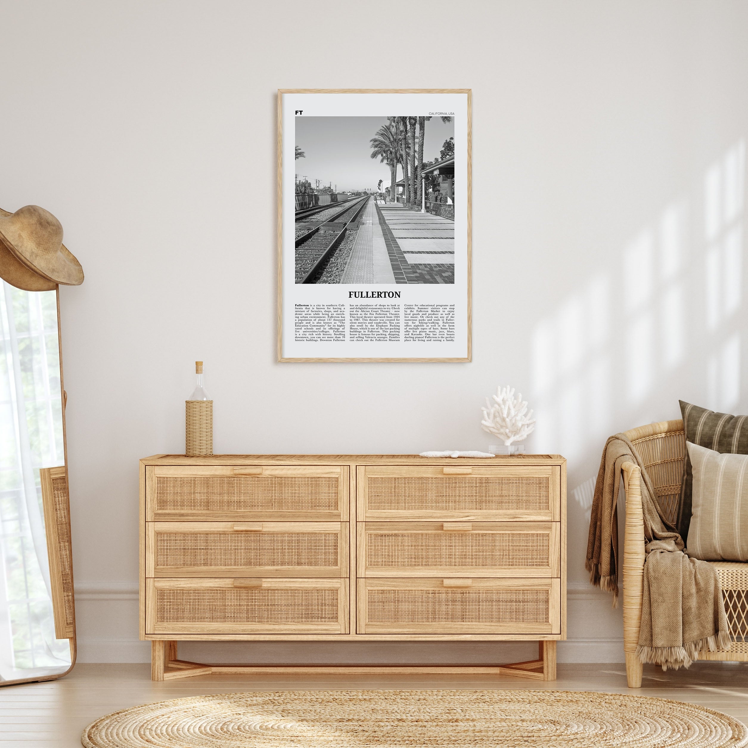 Fullerton Travel B&W Poster