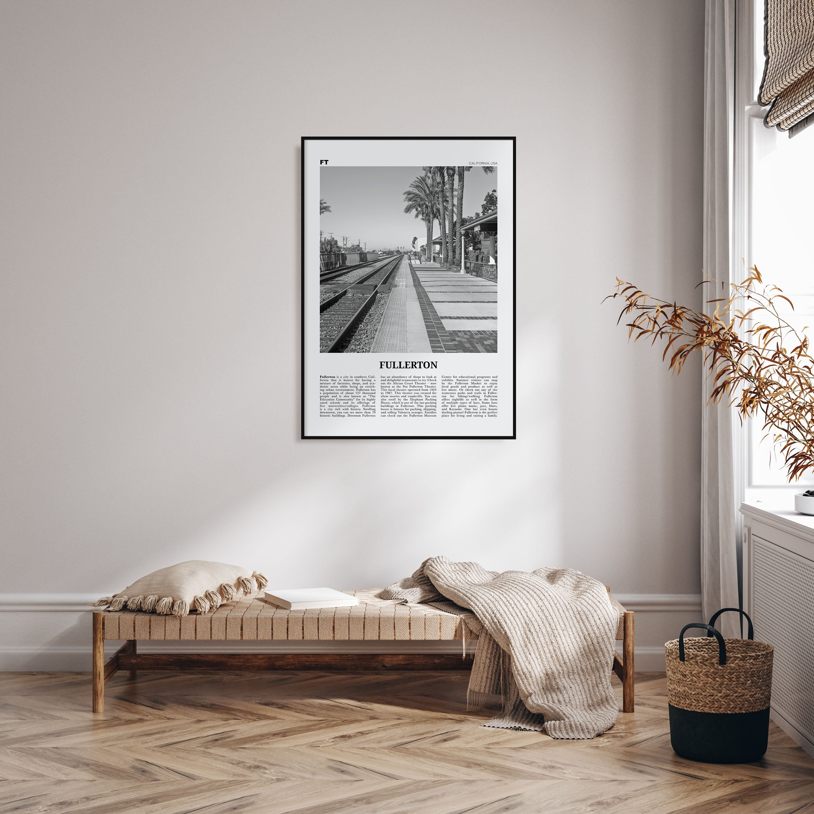 Fullerton Travel B&W Poster