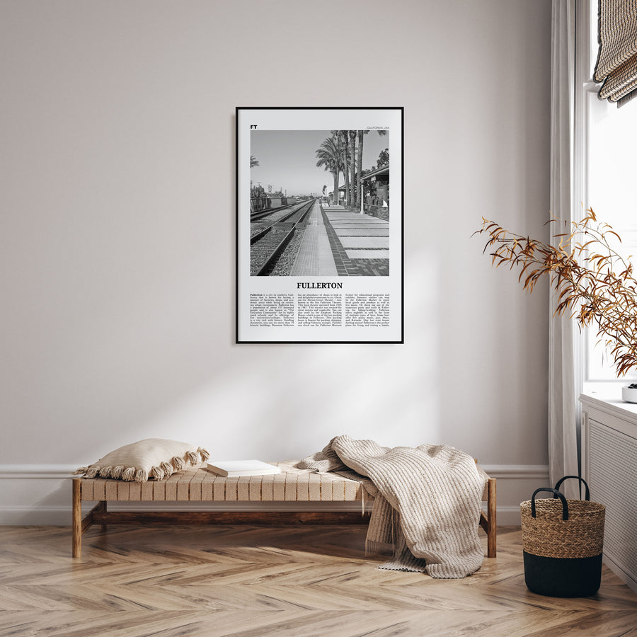 Fullerton Travel B&W Poster