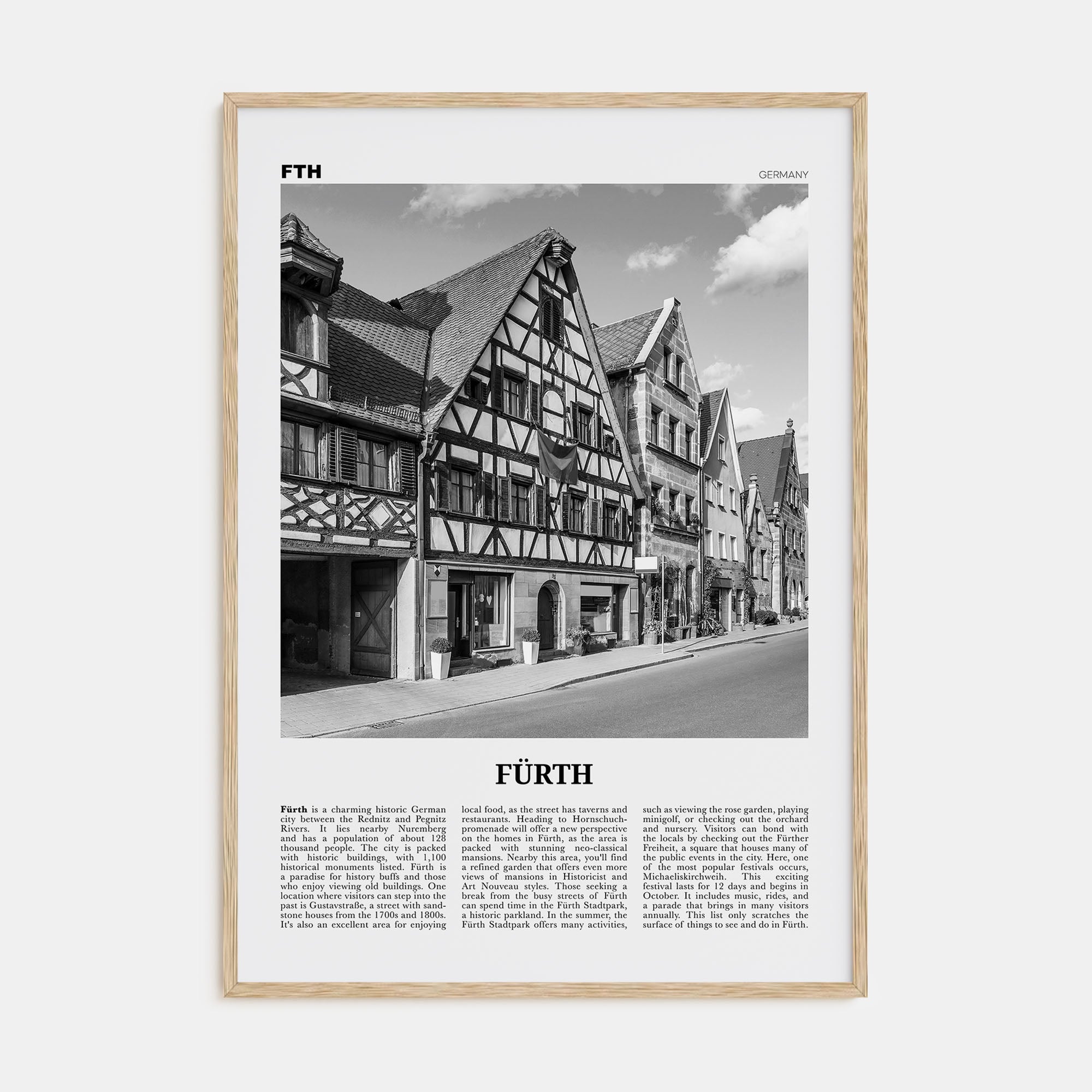Fürth Travel B&W Poster
